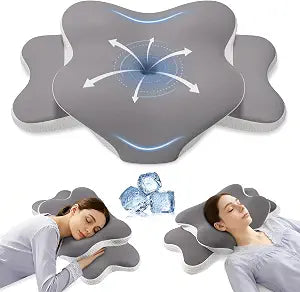 Sleep Apnea Pillow for Side Sleepers, Cervical Neck Pillow for Neck Pain Relief, Ergonomic Contour Memory Foam Pillow with Cooling Washable Cover for Back, Side & Stomach Sleepers