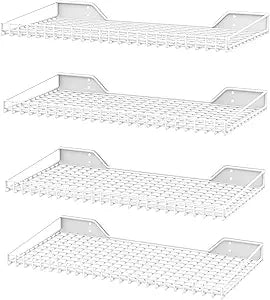 Ultrawall Wall Mounted Storage Shelf for Garage, 4 Pack Metal Shelf Rack, Heavy-Duty Wall Organizer Shelves Suitable for Shop, Shed, Garage 23.5inch x 12inch(White)