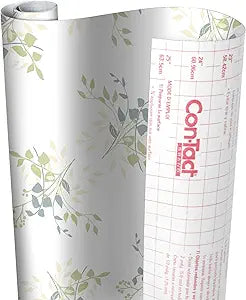 Con-Tact Brand Creative Covering, Self-Adhesive Shelf Liner, Multi-Purpose Vinyl Roll, Easy to Use and Apply, 18'' x 50', Aspen Aloe