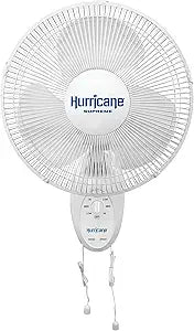 Hurricane Supreme 12Γ Portable Oscillating Wall Mount Fan, Space Saving, Powerful, and Quiet 3 Speed Airflow, Adjustable Tilt for Home and Workshop