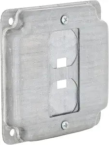 RACO 808U 1/2-Inch Raised Square Cover with Exposed Work 1 GFCI Duplex or Toggle, 4-Inch