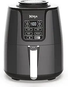 Ninja Air Fryer | 4 QT Capacity | 4-in-1 Roast, Crisp, Roast, Reheats, & Dehydrates | Dishwasher Safe Parts | 105F-400F | Includes 20 Easy & Healthy Recipes | 1550 watt | Grey | AF101