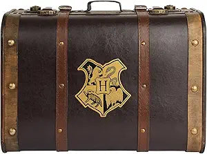 Harry Potter Hogwarts School Trunk - Large 17.5 Collectible Storage Chest with Hogwarts Crest - Official Wizarding World Prop Replica & Decorative Keepsake Box - Not for Travel Use