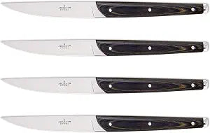 Hampton Forge Epigram Clevedon Pakkawood Cutlery Set, 4 Pieces, Brown/SIlver