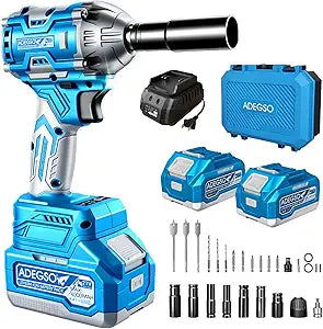 Cordless Impact Wrench, 1/2 Inch Brushless Impact Gun, 3-Speed High Torque Impact Driver with 24.0Ah Batteries & Fast Charger for Car Tire Removal, Automotive Repair & DIY