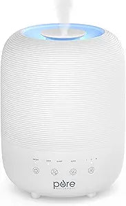 Pure Enrichment┬ HUMEΓ Sense Top Fill Humidifier Γ Large 3L Tank, Auto Mode Humidity Sensor, 3 Mist Settings, Optional Night Light, Optional Aromatherapy, Sleep Mode & Auto Shut-Off