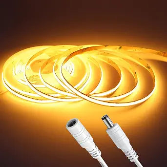 Gold Yellow COB LED Strip Light 24V,16.4FT Dotless Light (Without Adapter)