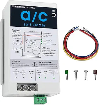 Eshcol AC Soft Start Kit for 4-7 Ton Air Conditioners, Fit for Home, RV, Commercial, Generators Use. Easy DIY Installation, Reduces Start-Up Current by 70%, 110V-240V. Compatible with Most AC brands.
