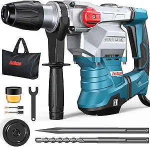 ENEACRO SDS-Max Heavy-Duty Rotary Hammer Drill 9 Ft.lbs, 3 Functions with Safety Clutch & Vibration Control 1-9/16" Drilling Capacity in Concrete Includes Chisel, Drill Bit, and Tool Bag