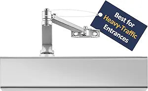 Lawrence Heavy Duty Door Closer Commercial Grade 1 - Adjustable 6-Speed Delayed-Action Door Control with 3 Pistons  Flexible Installation with Included Hardware - Embassy Series LH816