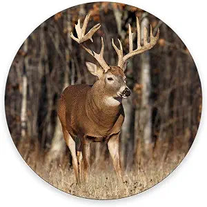 Deer Grass Forest Hunting Round Mouse Pad,Non-Slip Rubber Base Wireless Gaming MousePads for Computers Laptop Office,Cute Mouse Pads with Designs for Women Men 7.97.90.12 inches