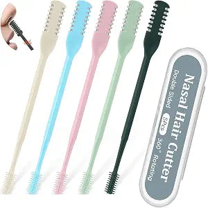 5Pcs 2-in-1 Nasal Hair Cutter, 2026 New Double Sided Nose Hair Cutter, Portable 360�� Rotating Manual Nose Hair Trimmer for Men and Women, Colorful