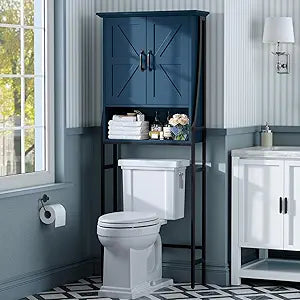 Over The Toilet Storage Cabinet, Over Toilet Bathroom Organizer with Doors Above Toilet Storage Cabinet Spacesaver Rack Behind Toilet Bathroom Organizer Over The Toilet Storage (Ultramarine)