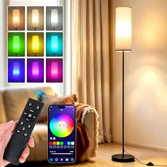 LED Floor Lamps for Living Room - RGB Standing Lights with Remote