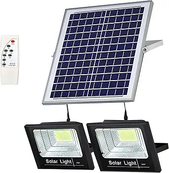 DuBom 30W-200W One for Two Solar Flood Light Outdoor Remote, IP67 Waterproof Solar Power Security Light Auto On/Off, Dusk to Dawn for Yard, Gazebo, Shed, Barn, Porch, Patio, Garage, Garden,30w
