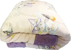 Toddler Comforter 47x59 Inch, Lightweight Down Alternative Quilted Blanket for Crib & Toddler Bed, Soft Minky Dots Baby Quilt, Machine Washable Year-Round Bedding