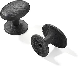 khtumeware 10 Pack Rustic Iron Cabinet Knobs 1-3/4 inch Center Cabinet Knobs Backplate Antique Black Hammered Vintage Kitchen Cabinet Handles Hardware for Dresser Drawers
