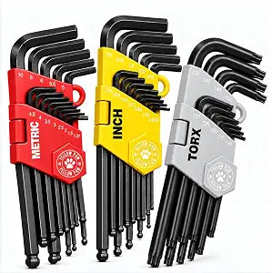 Allen Wrenches & Torx Set (35 Pack - Ball End) Long Arm Hex & Torx Wrench