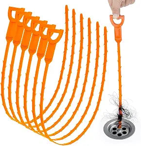 Drain Snake Clog Remover - 6 Pack 25 Inch Flexible Tool for Hair Clogs