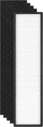 Nispira HAP1203-NU-2 Replacement Filter for Holmes HAP1203 Tower Air Purifier 188 SQ FT, 1 True HEPA Filter + 4 Activated Carbon Pre Filters, 1 Set