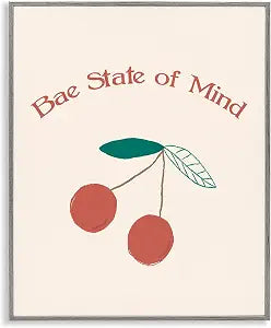Bold Cherry Fruit Typography, 16 x 20 Inch Framed Gicle Print