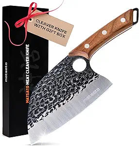 Matsato Cleaver Knife  Japanese Steel Cooking Butcher Knife for Meat & Vegetables Chopping, 5.8 Inch Kitchen Knife, Kitchen Gift for Men & Women