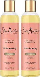 SheaMoisture Massage Oil, Illuminating Coconut & Hibiscus 2-Pack, 8 Oz Ea