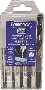 Champion Cutting Tool XL5-SET-6 Brute Platinum Jobber Length Twist Drill Set, 6-Piece