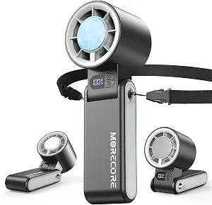MORECORE Portable Handheld Fan with Ice Cooler, [Instant Chill to 50], Gifts for Men Mom Women Grandma Girl Her Hot Flash, 5000mAh Cooling Fan, Camping Beach Cruise Travel Essentials 2026