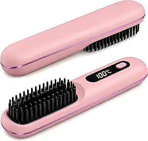 Go Brush pro for Short Hair,Cordless Hair Straightener Brush for Women
