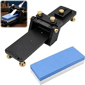 Chisel Sharpening Jig Kit, Adjustable Fixed Angle Whetstone Set with 1000/6000 Grit Whetstone Honing Guide for Woodworking Chisel Tools