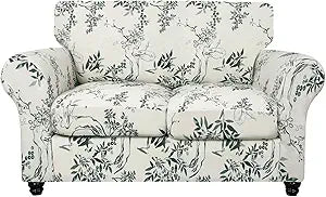 SearchI Sofa Cover Couch Covers, 3 Pieces Sofa Slipcover with 2 Separate Cushion Covers Stretch Soft Furniture Protector for Living Room Couch Cover for Pets Kids(Loveseat, Foliage)