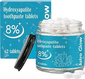 Astro Glow Toothpaste Tablets,8% Nano Hydroxyapatite Toothpaste Tablets,Strengthen & Protect Enamel,Fluoride Free, 62 Pack