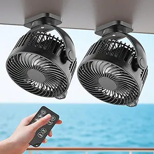 [Upgraded 2X Magnet] 2-Pack Magnetic Cruise Approved Fan with LED Display, 12000mAH Battery Operated Fan, Timer & Light, Fits for Cruise Ship Cabin, Sleeping, Camping, Travel & Cruise Essentials 2026