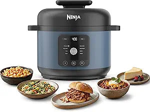 Ninja HyperHeat 9-in-1 Electric Pressure Cooker | 6.5 Qt Multi Cooker with Sear/Saut, Slow Cooker, Rice Cooker, Sous Vide | 1200W | Fast Cooking, PFAS-Free Pot | Blue Macaron | PC201