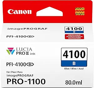 Canon PFI-4100 Genuine Blue Ink Tank, Compatible with imagePROGRAF PRO-1100 Printers