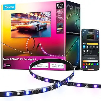 Govee TV LED Backlight 2, 14.4ft Cuttable TV Lights for 32-70 Inch TVs