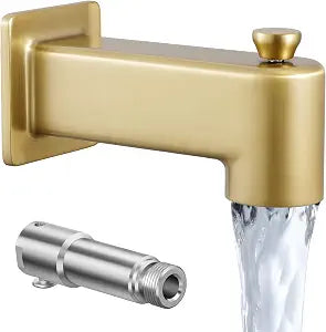 KES Brushed Gold All Metal Tub Spout with Diverter, 5-3/8 Inch