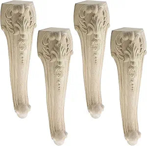 T Tulead Wooden Cabinet Feet Unfinished Furniture Legs Replacement Sofa Couch Wood Feet 11.8-Inch Wardrobe Loveseat Legs 4-Pack
