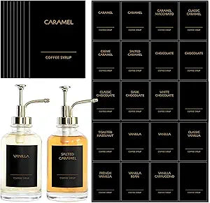 KYONANO 84 Coffee Syrup Labels, Luxury, Popular Flavors Included, Durable