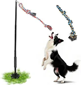 Outdoor Tug of War Dog Toy,Interactive Dog Toys with 2 Rope in Yard Park for Large Medium Small Dogs