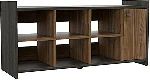 Tuhome Entryway Storage Unit with Door, Six Shoes Capacity, Six Cubbies, Door
