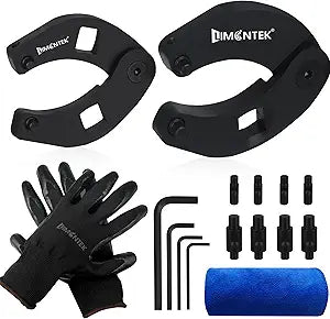 Gland Nut Wrench, Hydraulic Cylinder Spanner Wrench Adjustable of 2 with Pins & Allen Wrenches for Farm & Construction Equipment