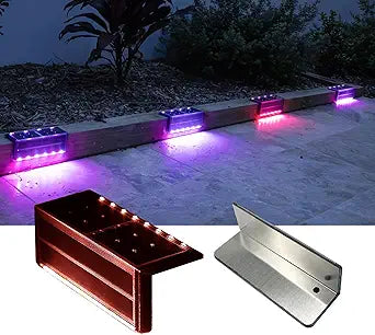 SHONELIGHTING Solar Pool Lights, 12-Color Poolside Lights for Inground Pool, Ultra-Thin 2-Way LEDs for Edge & Deck with Remote, Heavy Duty Stainless Steel Outdoor Waterproof for Swimming (RGB-W, 2PK)