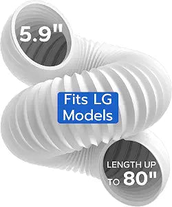 80" Flexible AC Exhaust Hose 5.9" Diameter Hose Counterclockwise