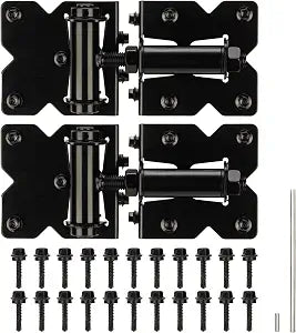 Heavy Duty Non-Weld Self Closing Gate Hinges Adjustable Hardware 2 Pack