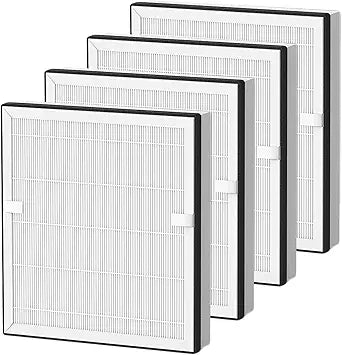 AP2410 Replacement Filter 4 Pack Compatible with DBFIT AP2410 Air Purifier, 2-in-1 Filtration H13 HEPA and Activated Carbon, Pet Friendly