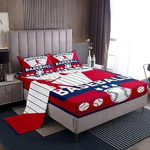jejeloiu Baseball Gaming Baseball City Bedding Set King Size