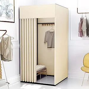 Fitting Room, Movable Square Changing Room,Portable Changing Room Clothing Store Room Divider Square Privacy Zone with Metal Frame for Office Boutiques Cloakroom, 10 Colors, 3 Sizes
