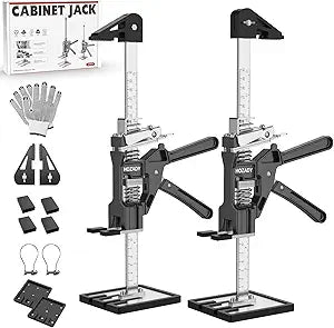 Labor Saving Arm Jack 2 Pack, 440LBS Capacity, 15 Inch Multi-Functional Lifting Tool, Stainless Steel Furniture Jack with Height Adjust & Slow/Fast Descent, for Doors, Windows, Tiles, Appliances